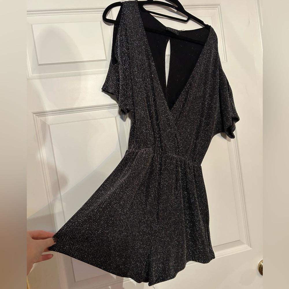 ASTR Silver Sparkle Romper
